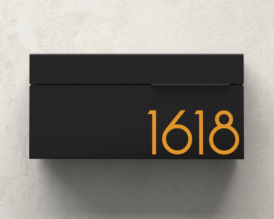 Louis Engravable - Black Stainless Steel Mailbox by Vsons Design#color_black