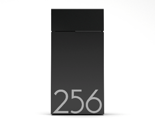 City B - modern black aluminum mailbox