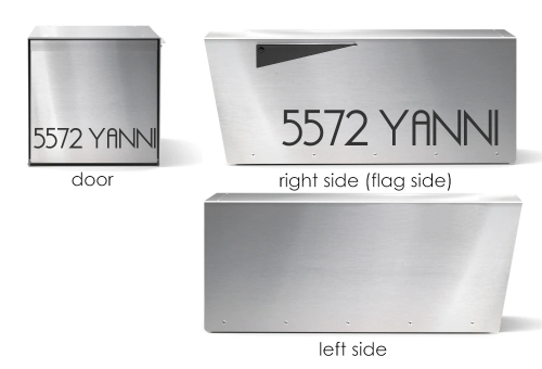 Anthony - Modern stainless steel post mounted mailbox engravable