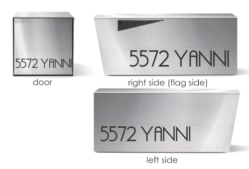 Anthony - Modern stainless steel post mounted mailbox engravable