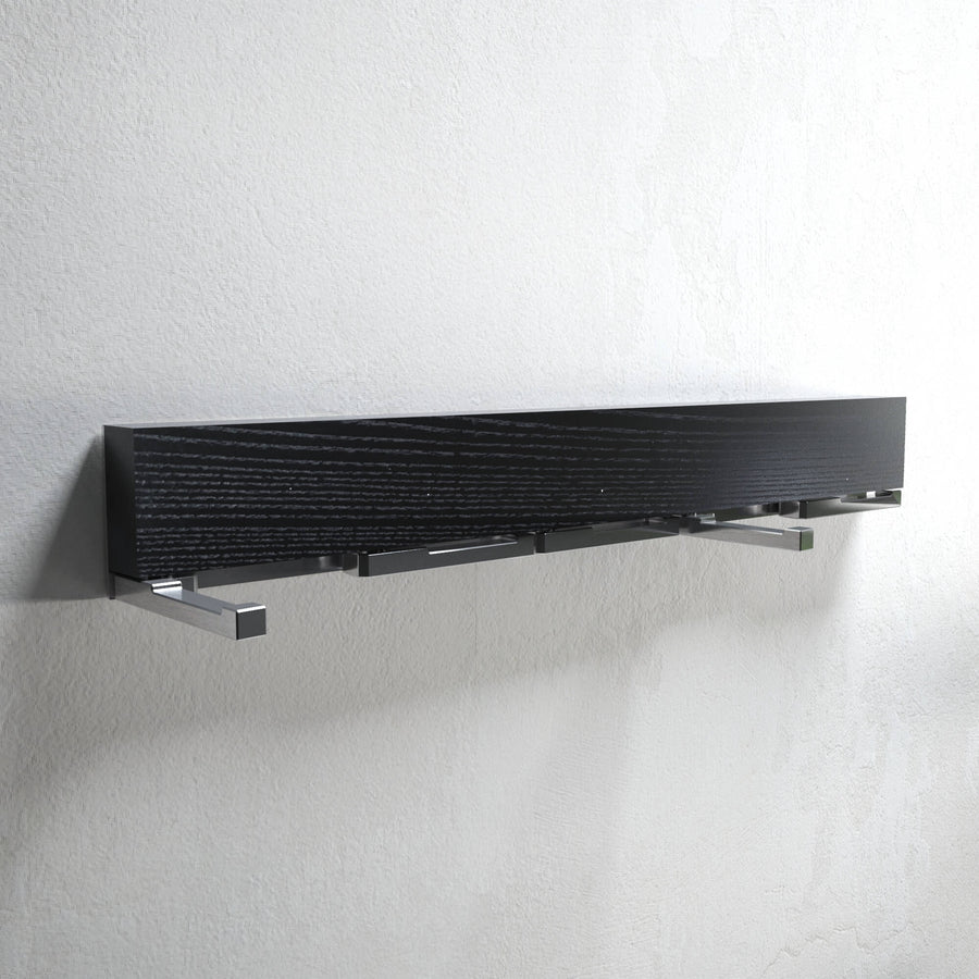 Oliver - black ash modern wall mounted coat rack