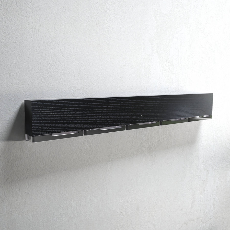 Oliver - black ash modern wall mounted coat rack