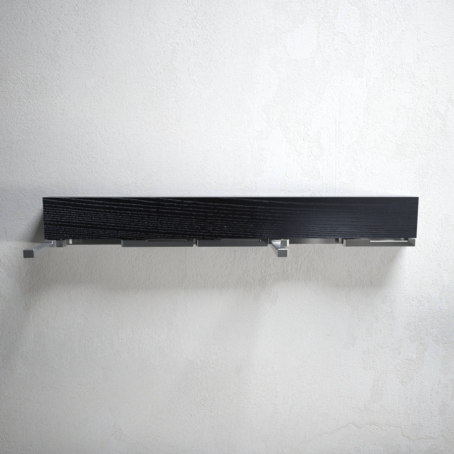 Oliver - black ash modern wall mounted coat rack