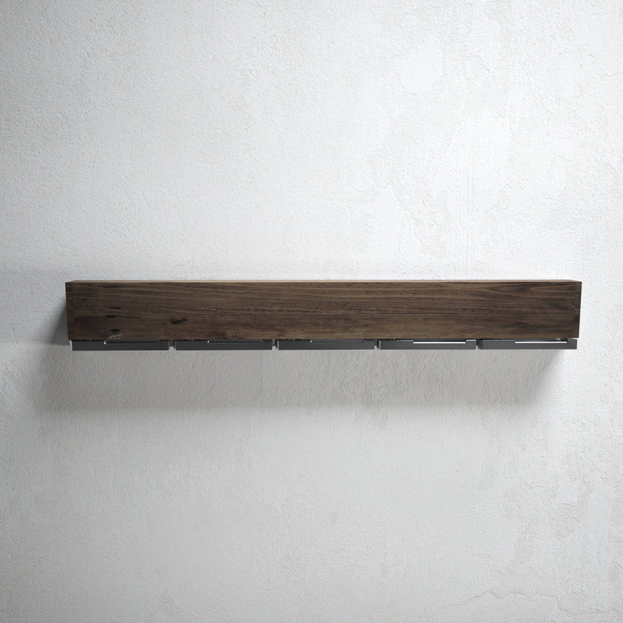 Oliver - walnut modern wall mounted coat rack