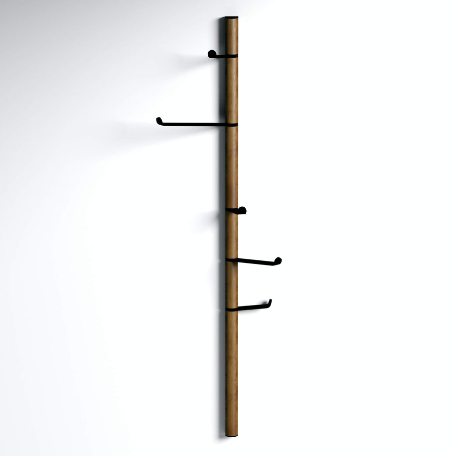 Tree of life - walnut modern wall mounted vertical coat rack